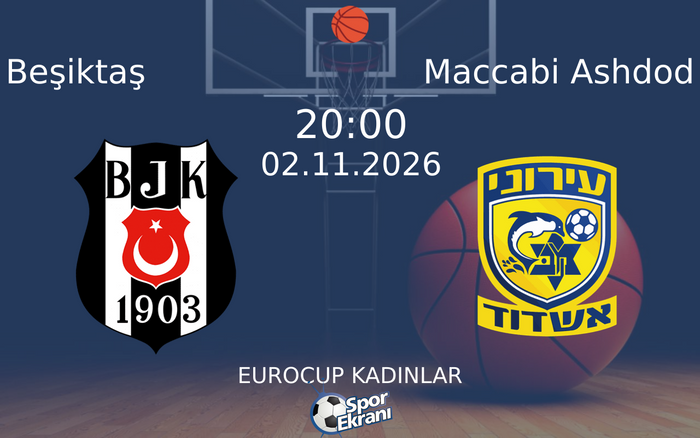 Beşiktaş vs Maccabi Ashdod maçı Hangi Kanalda Saat Kaçta Yayınlanacak? | 02 Kasım 2026 Beşiktaş vs Maccabi Ashdod maçı Hangi Kanalda Saat Kaçta Yayınlanacak? | 02 Kasım 2026