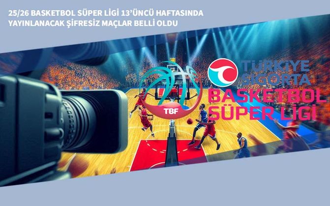 25/26 Basketbol Süper Ligi 13’üncü Haftasında Yayınlanacak Şifresiz Maçlar Belli Oldu