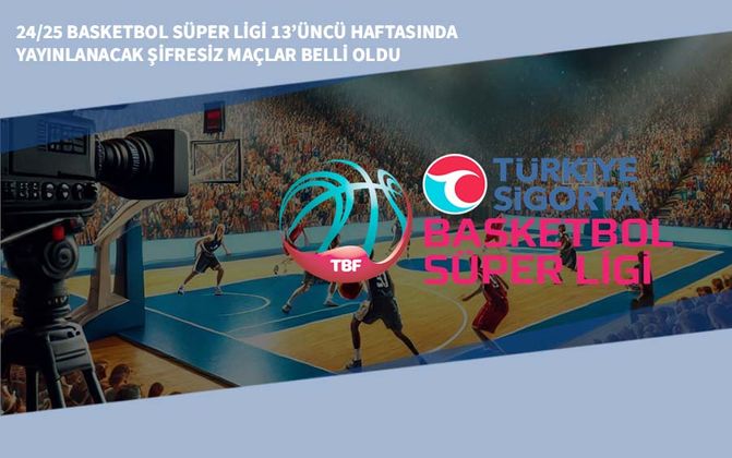 24/25 Basketbol Süper Ligi 13’üncü Haftasında Yayınlanacak Şifresiz Maçlar Belli Oldu