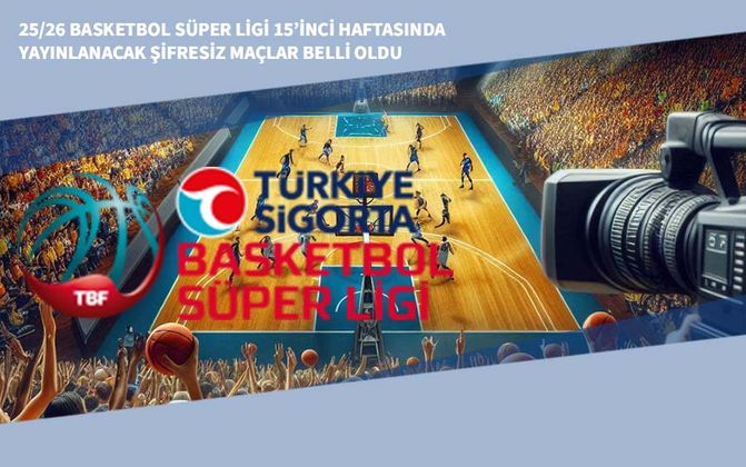 25/26 Basketbol Süper Ligi 15’inci Haftasında Yayınlanacak Şifresiz Maçlar Belli Oldu