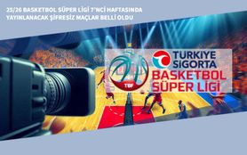 25/26 Basketbol Süper Ligi 7’nci Haftasında Yayınlanacak Şifresiz Maçlar Belli Oldu 25/26 Basketbol Süper Ligi 7’nci Haftasında Yayınlanacak Şifresiz Maçlar Belli Oldu
